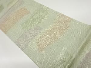 絽帯に流水・草花模様織出し袋帯